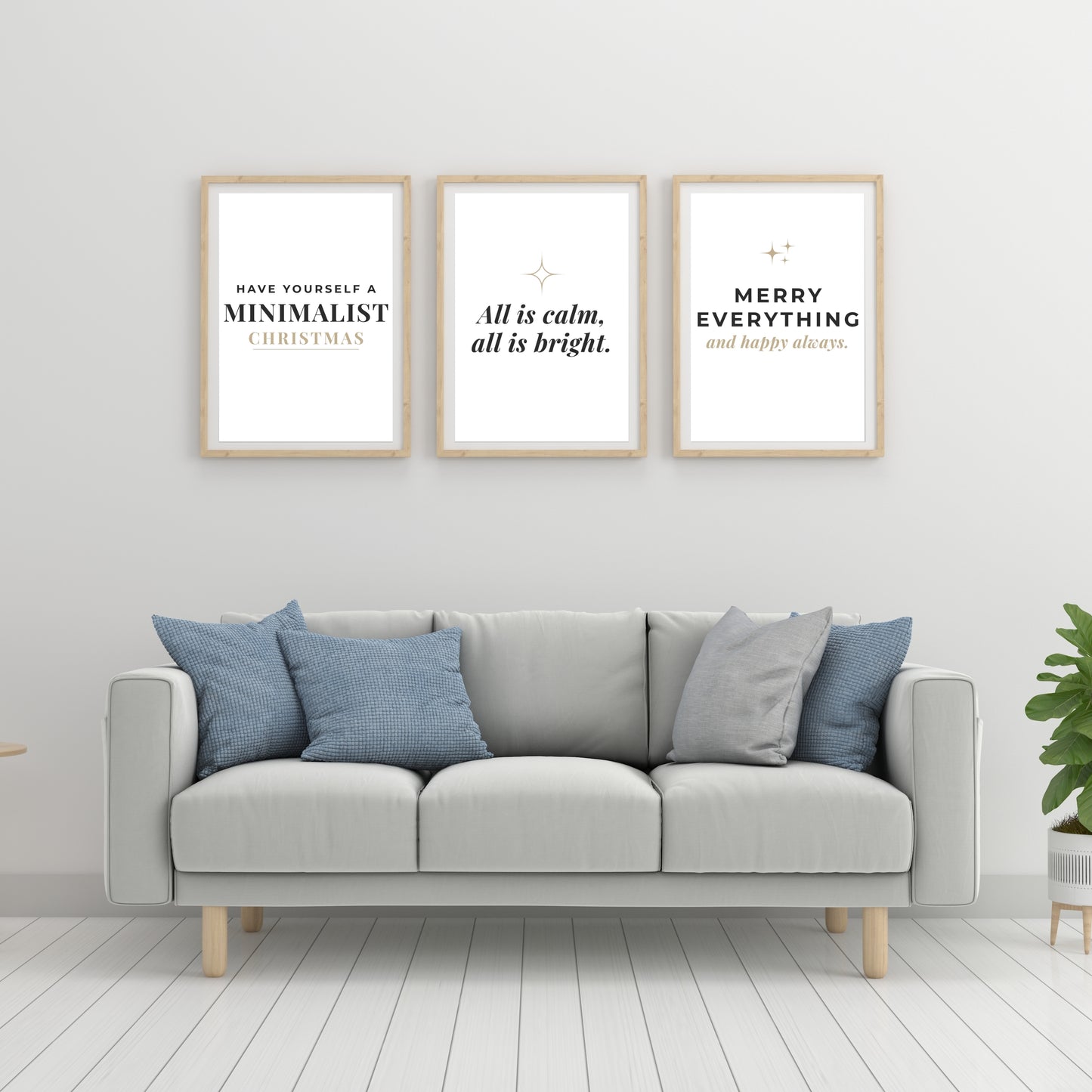 Christmas Wall Art Bundle – 6 Digital Prints (Instant Download)