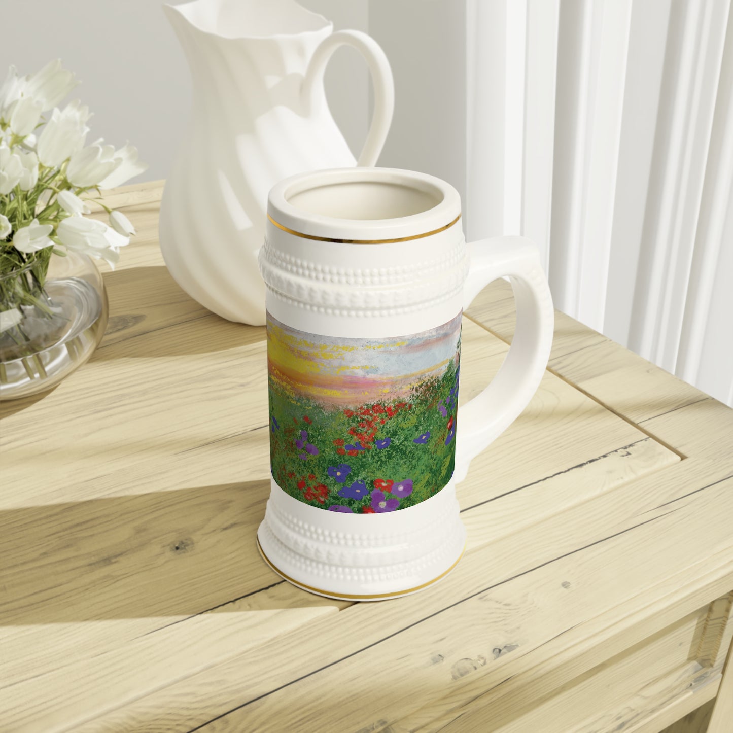 Wild Bloom “Sunset Vista” Ceramic Stein Mug