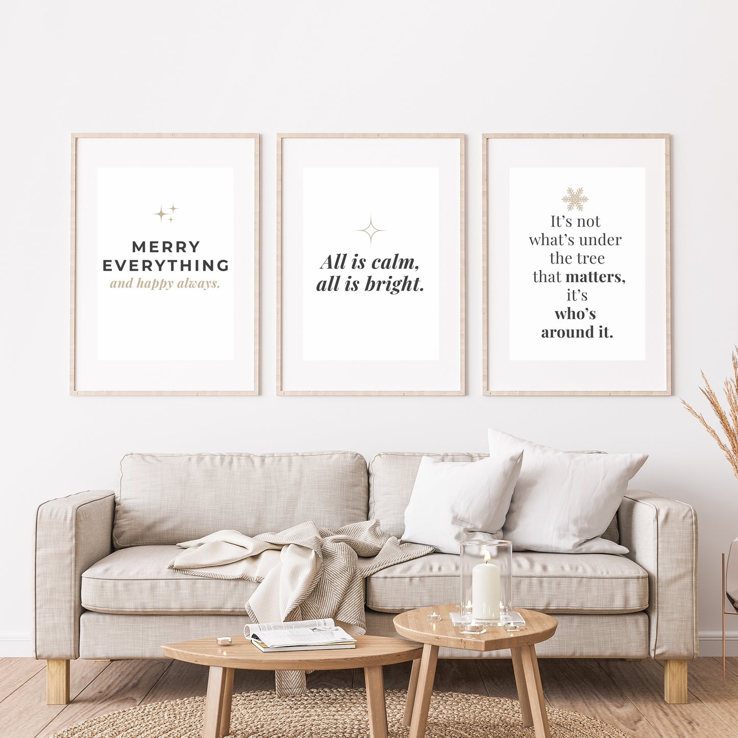 Christmas Wall Art Bundle – 6 Digital Prints (Instant Download)