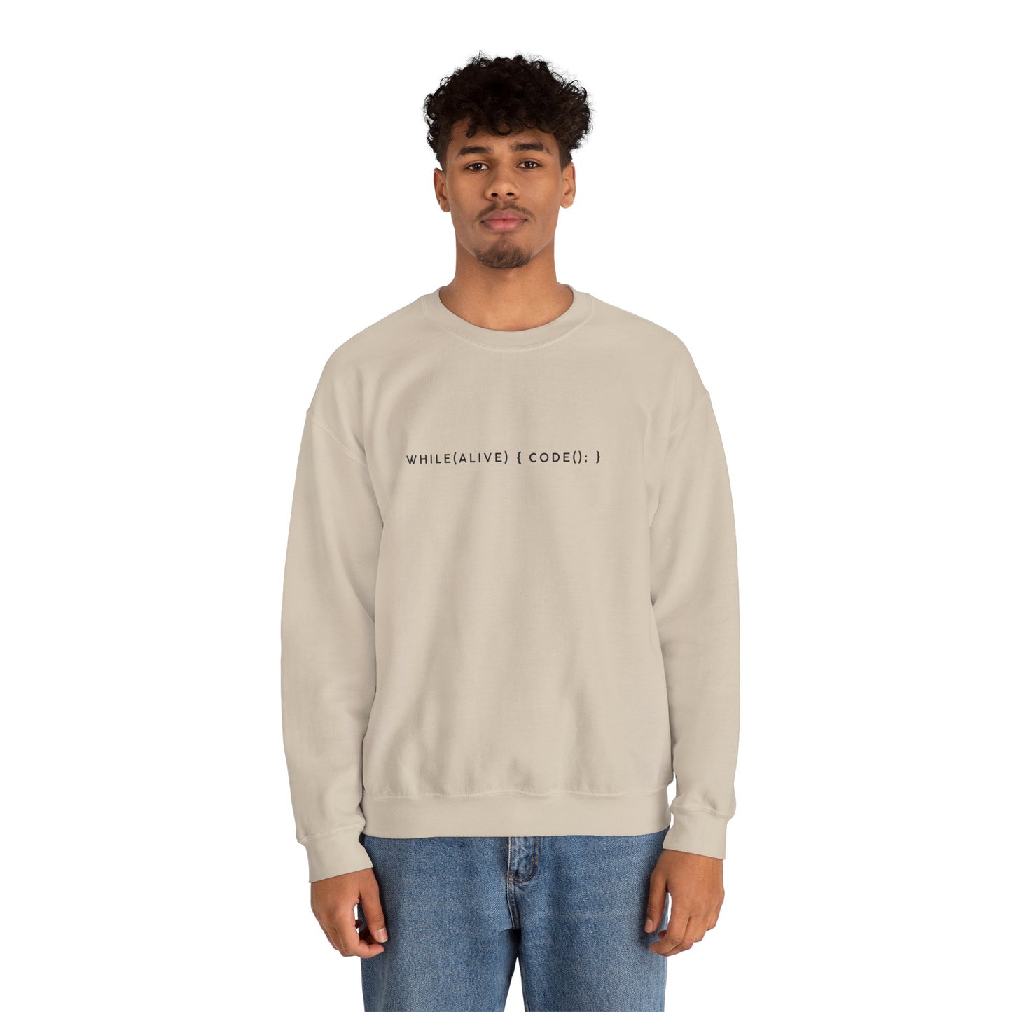 “while(alive)” Coding Sweatshirt – Unisex Heavy Blend Crewneck