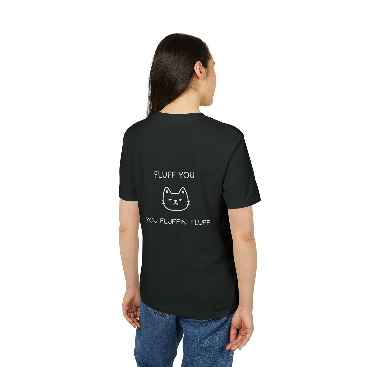 Funny Cat Unisex T‑Shirt – “Fluff You” Graphic