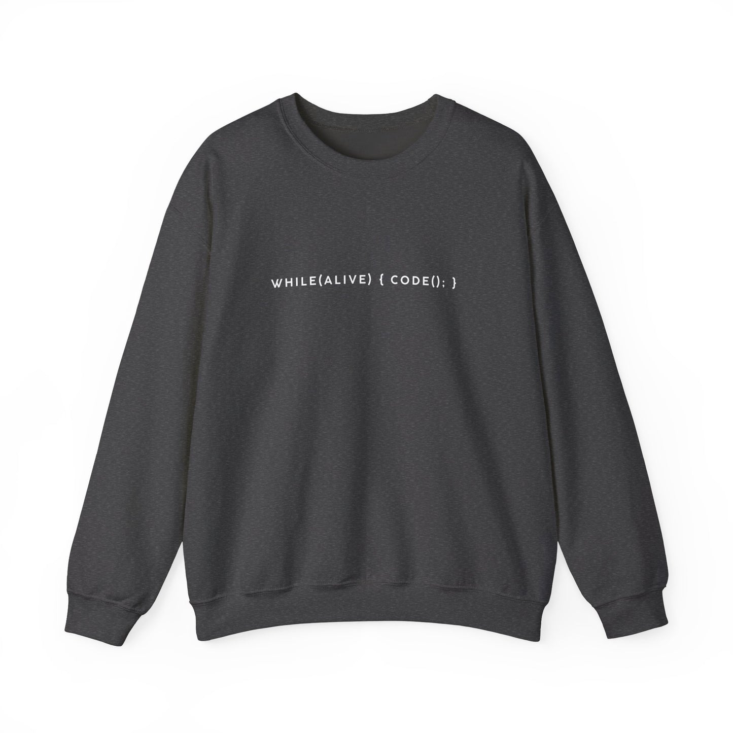“while(alive)” Coding Sweatshirt – Unisex Heavy Blend Crewneck