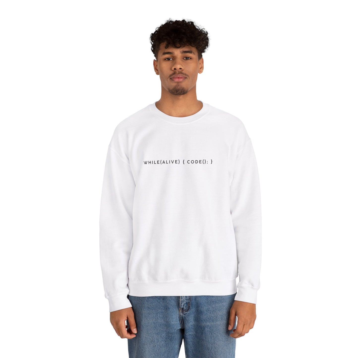 “while(alive)” Coding Sweatshirt – Unisex Heavy Blend Crewneck