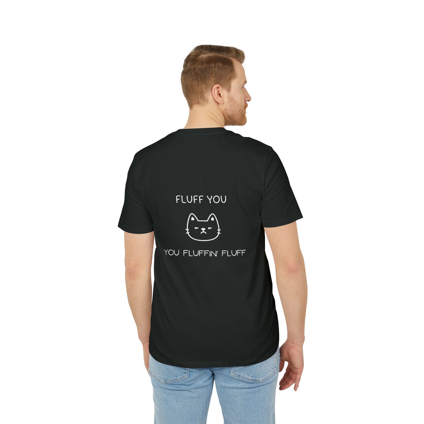 Funny Cat Unisex T‑Shirt – “Fluff You” Graphic