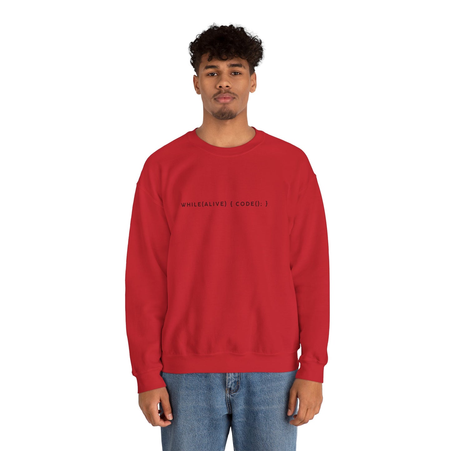 “while(alive)” Coding Sweatshirt – Unisex Heavy Blend Crewneck