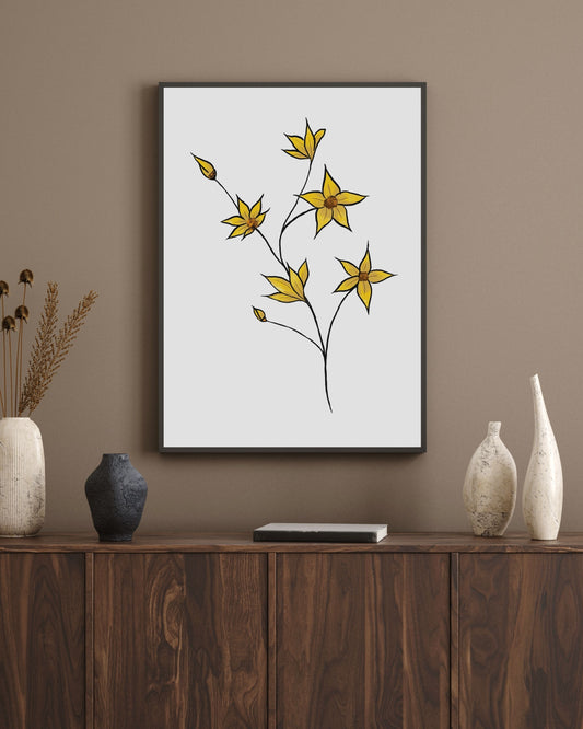 Boho Floral Wall Art Instant Download