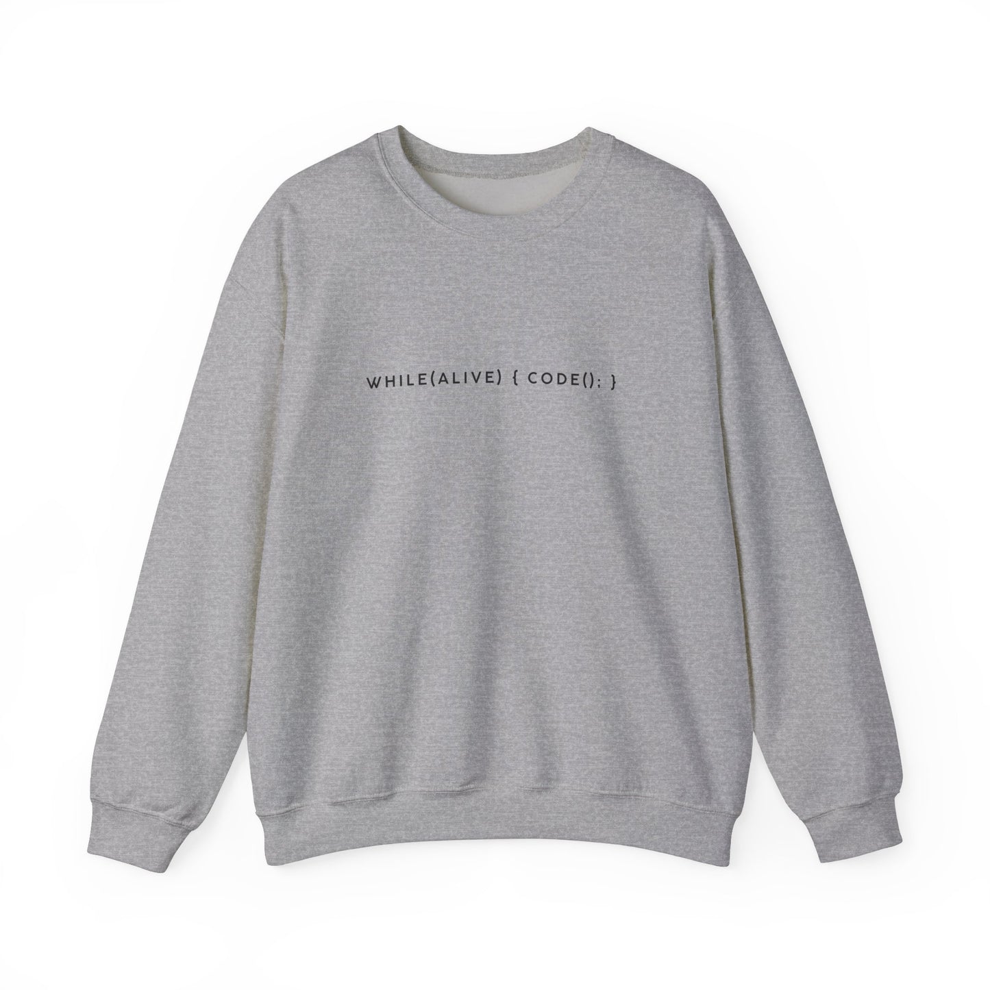 “while(alive)” Coding Sweatshirt – Unisex Heavy Blend Crewneck