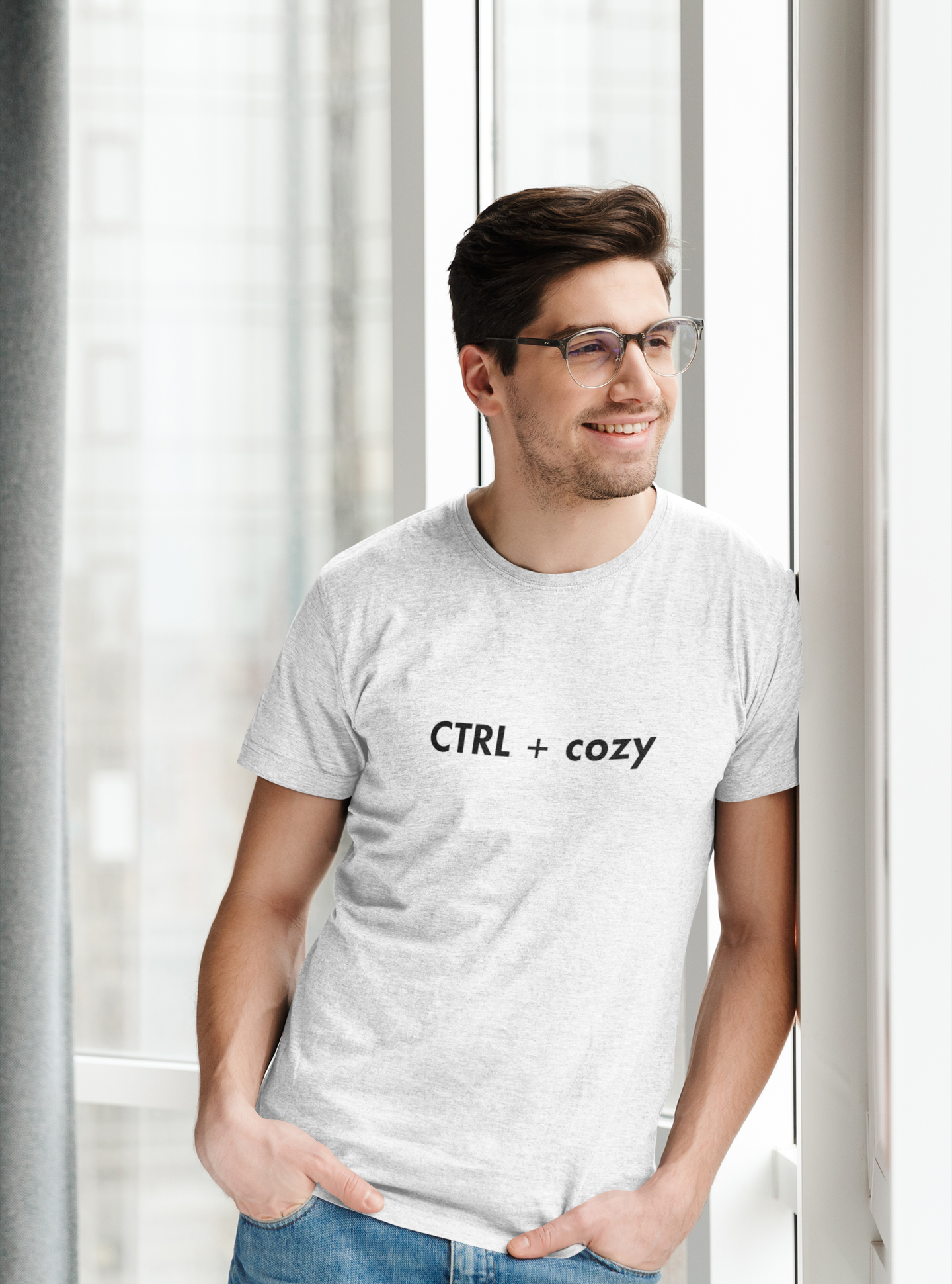 "Ctrl + Cozy" Print Crewneck T-Shirt – Tech Humor