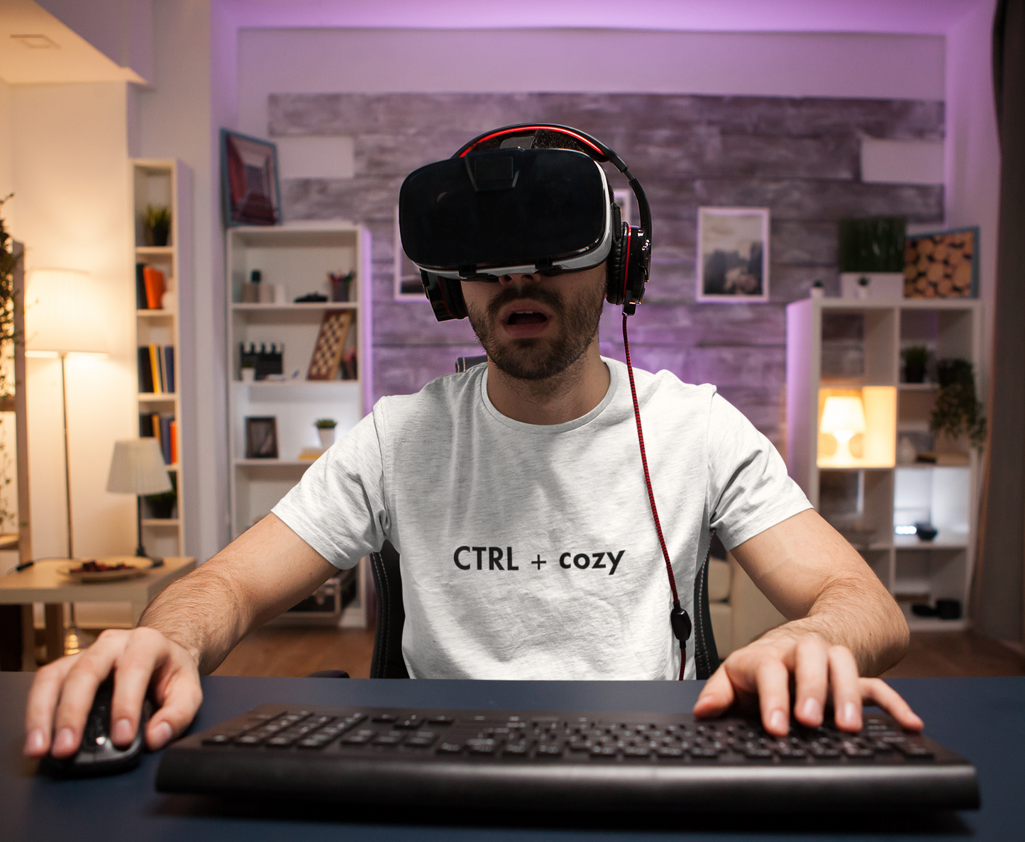 "Ctrl + Cozy" Print Crewneck T-Shirt – Tech Humor