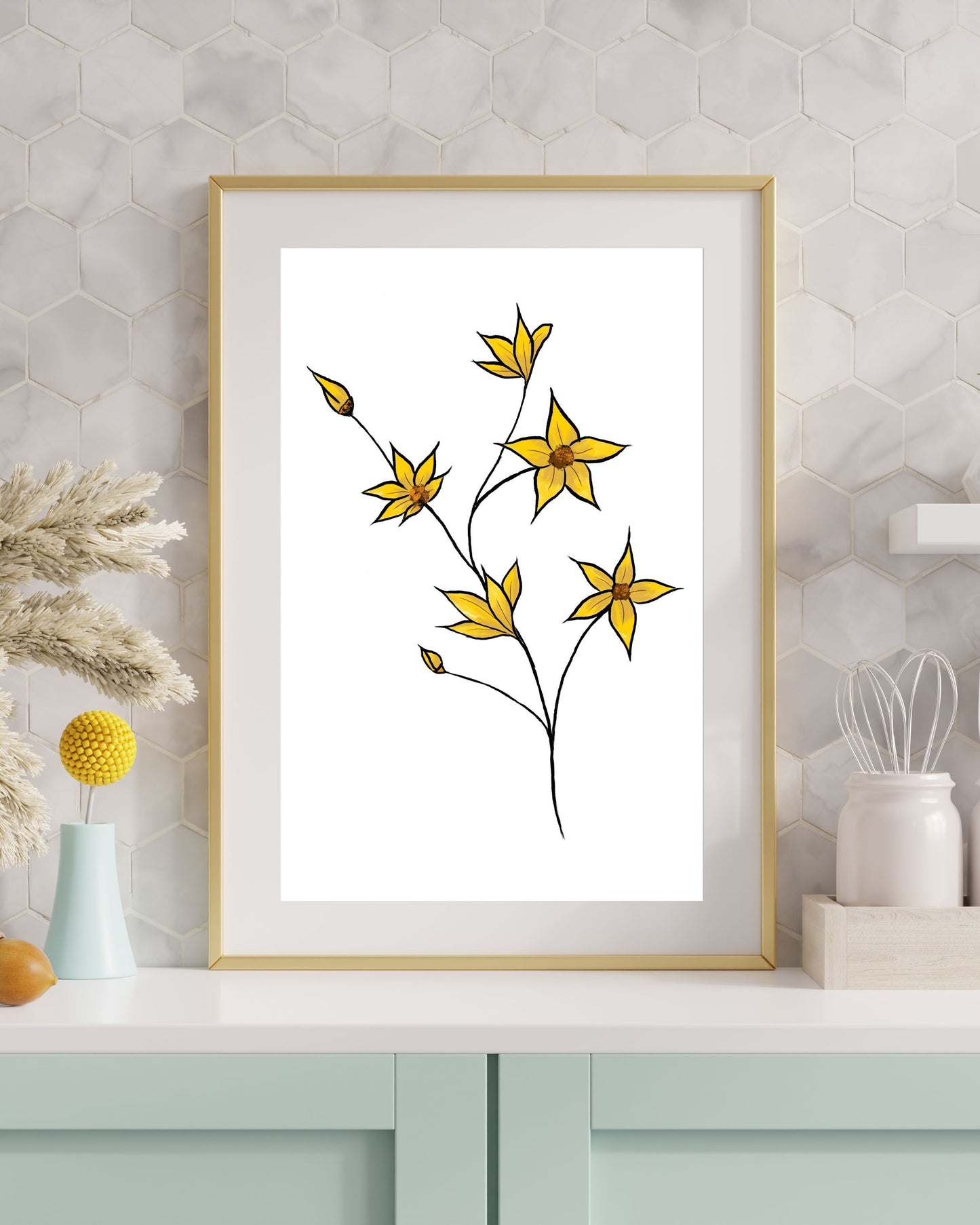 Boho Floral Wall Art Instant Download