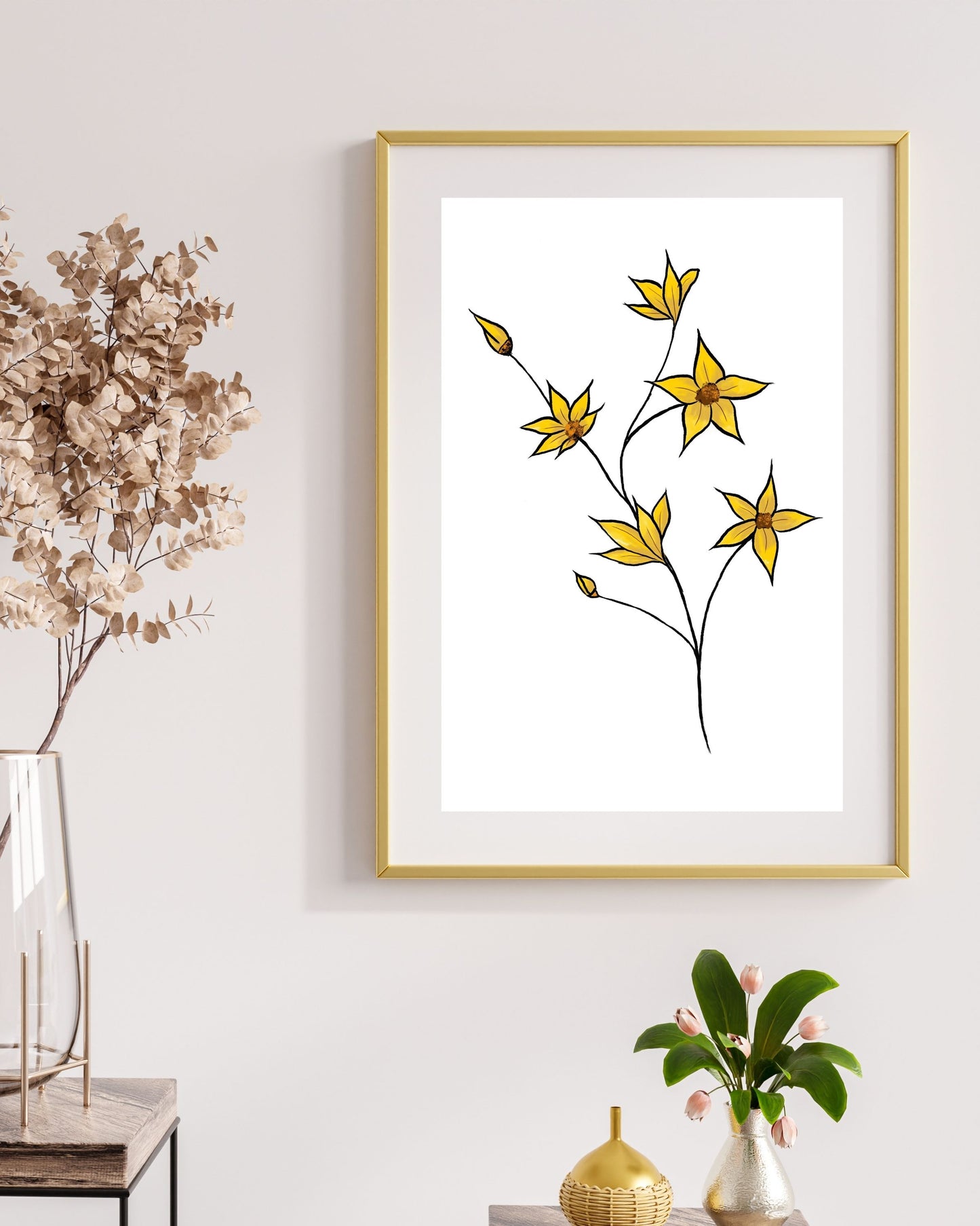 Boho Floral Wall Art Instant Download