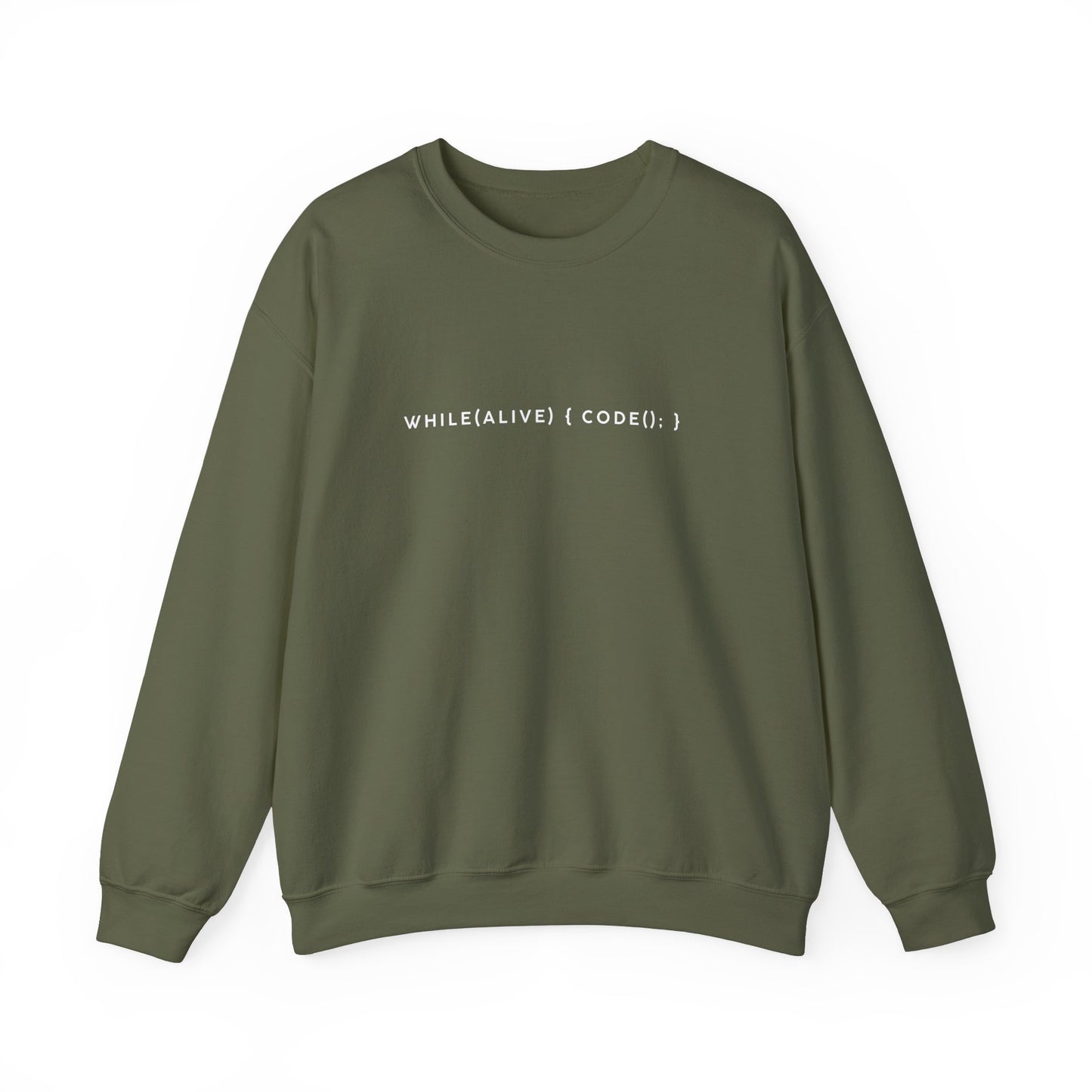 “while(alive)” Coding Sweatshirt – Unisex Heavy Blend Crewneck