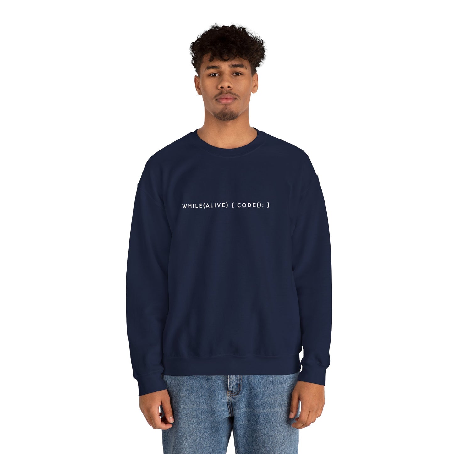 “while(alive)” Coding Sweatshirt – Unisex Heavy Blend Crewneck