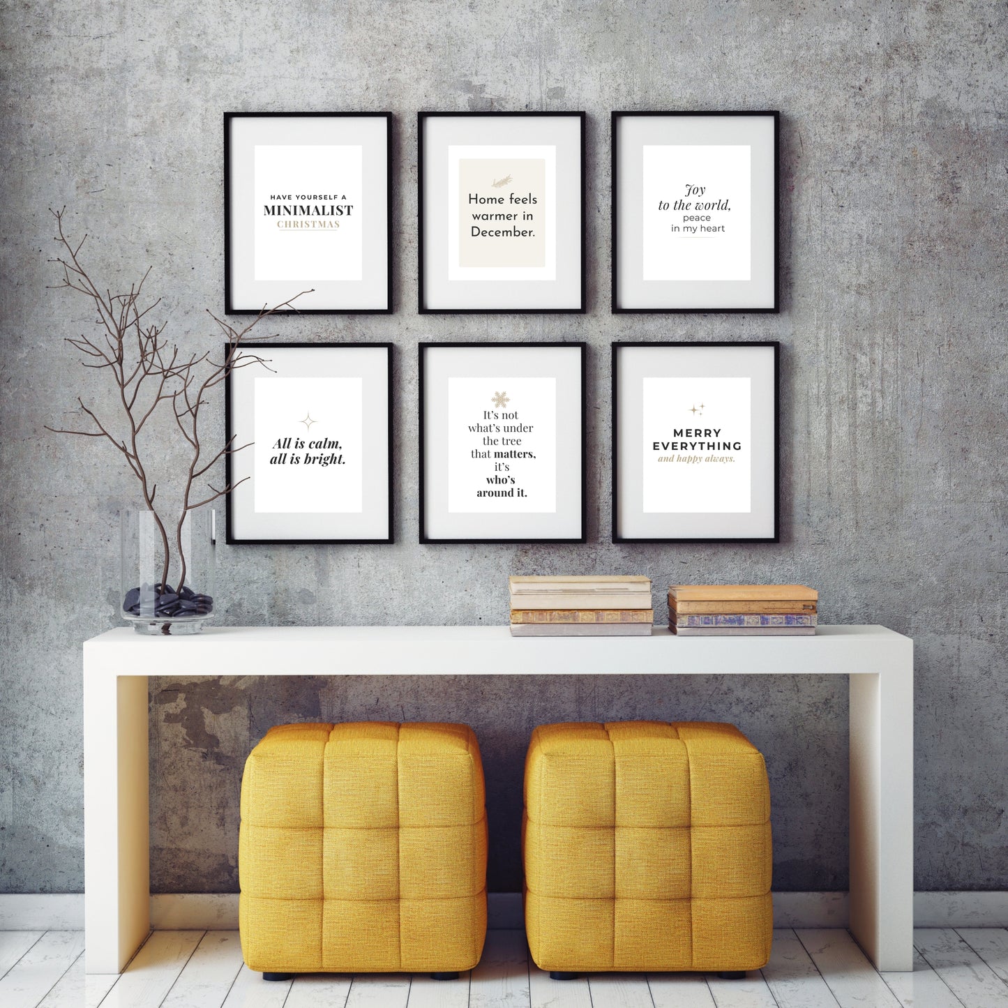 Christmas Wall Art Bundle – 6 Digital Prints (Instant Download)