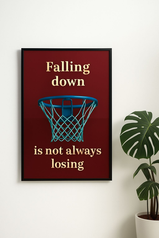 Motivational Quote Poster – “Falling Down Is Not Always Losing” – Instant Download