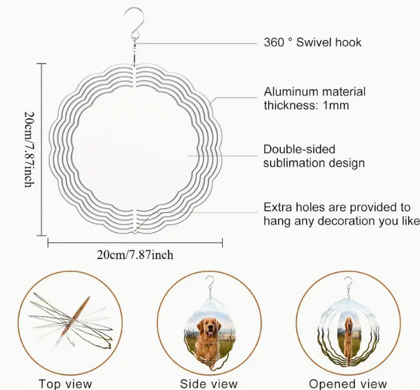 Custom Wind Spinner – Personalized Sublimation Decoration | Double-Sided Photo Spinner for Porch, Garden & Home