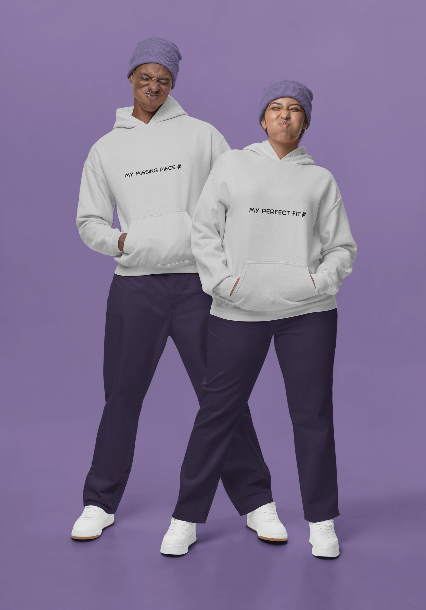 “My Perfect Fit” Couples Hoodie – Matching Puzzle‑Piece Design