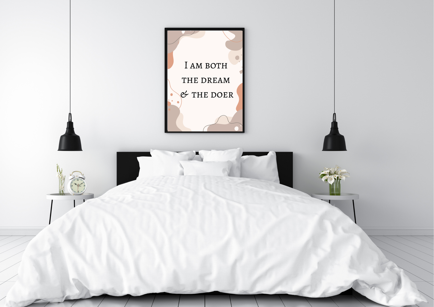 “Manifest & Rise” Printable Wall Art Set – Inspirational Bedroom Decor