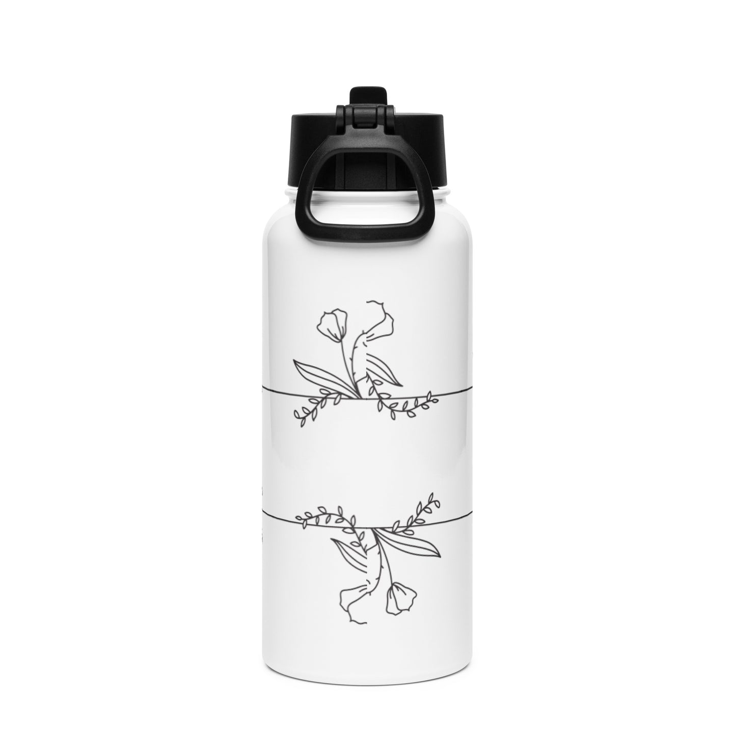Custom Name Stainless Steel Water Bottle – Straw Lid