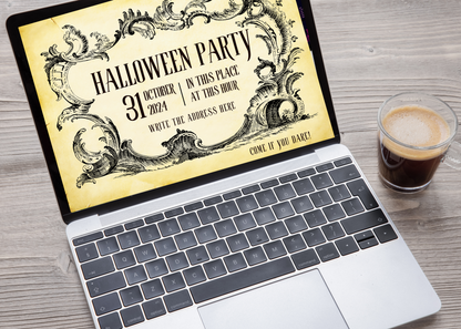 Custom Halloween Party Invitation | Canva Template | Instant Download