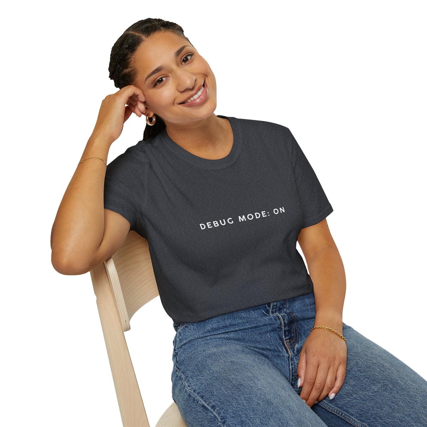 Unisex Softstyle T-Shirt - Debug Mode: ON Graphic Tee for Tech Enthusiasts