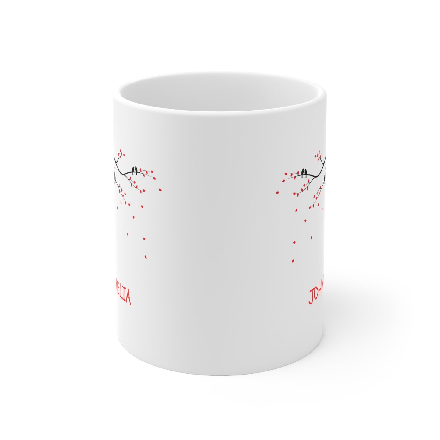 Custom Love Birds Mug – Add Your Names, Perfect Couples Gift (11oz)