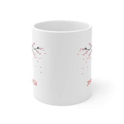 Custom Love Birds Mug – Add Your Names, Perfect Couples Gift (11oz)