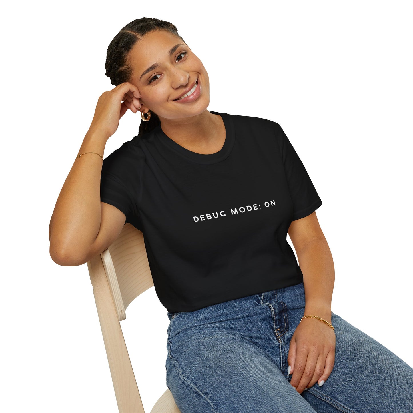 Unisex Softstyle T-Shirt - Debug Mode: ON Graphic Tee for Tech Enthusiasts