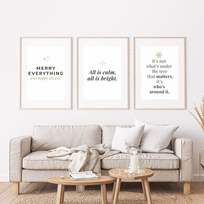 Christmas Wall Art Bundle – 6 Digital Prints (Instant Download)