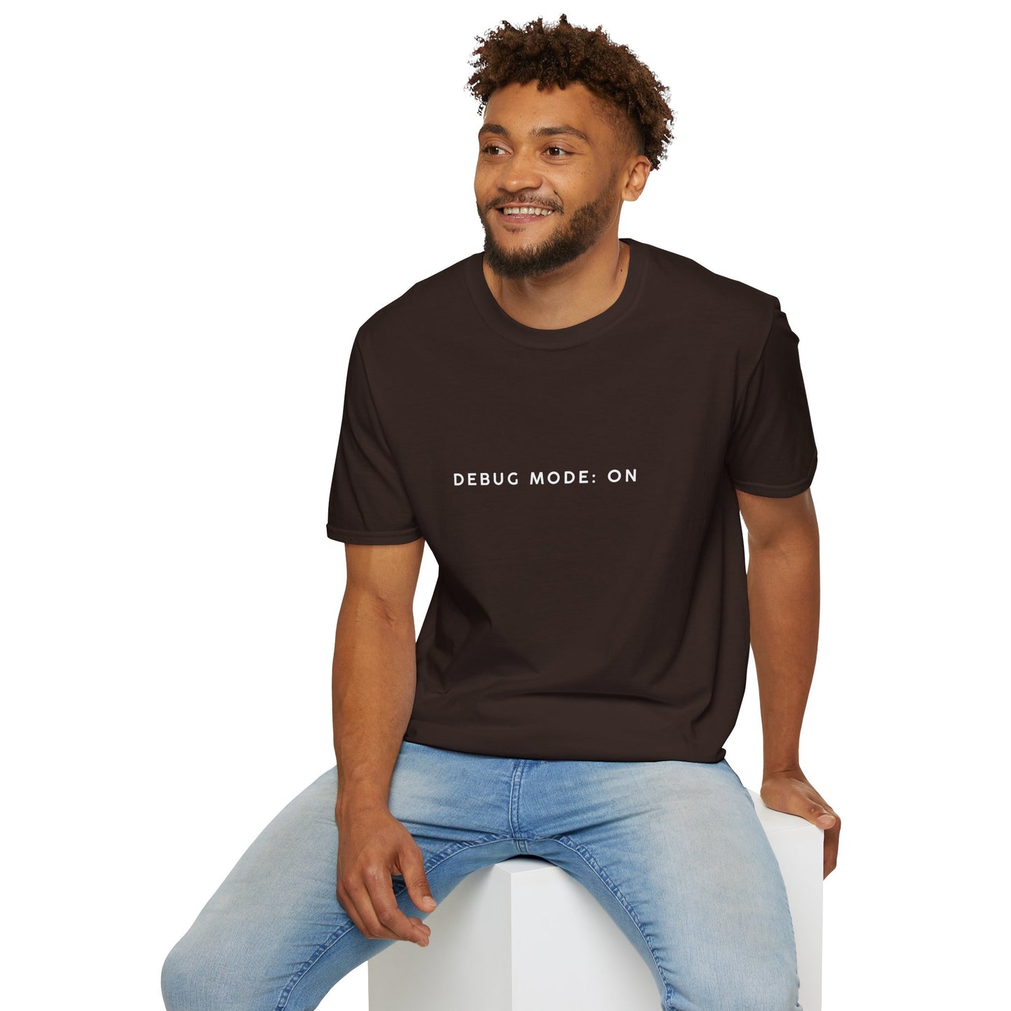 Unisex Softstyle T-Shirt - Debug Mode: ON Graphic Tee for Tech Enthusiasts