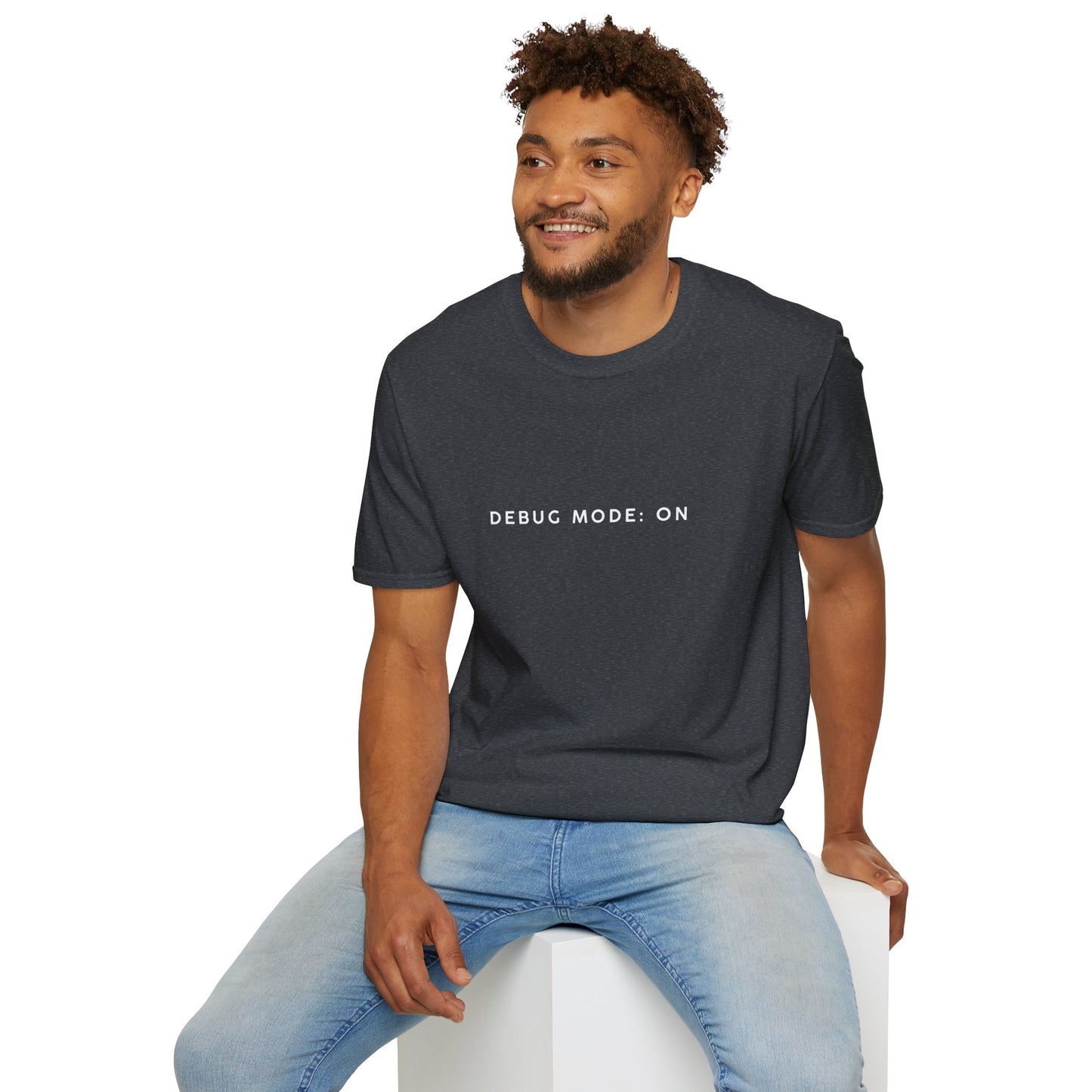 Unisex Softstyle T-Shirt - Debug Mode: ON Graphic Tee for Tech Enthusiasts