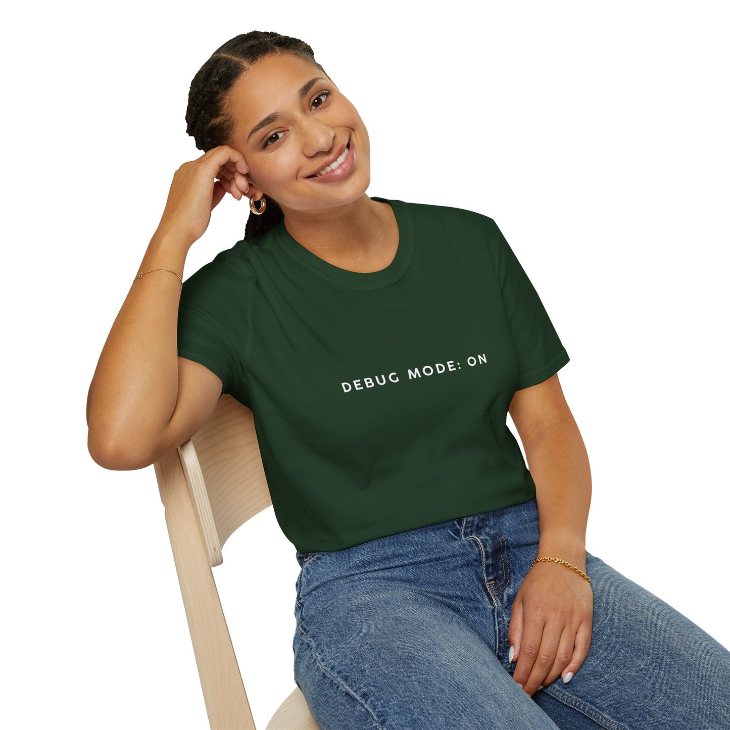 Unisex Softstyle T-Shirt - Debug Mode: ON Graphic Tee for Tech Enthusiasts