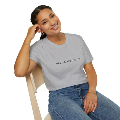 Unisex Softstyle T-Shirt - Debug Mode: ON Graphic Tee for Tech Enthusiasts