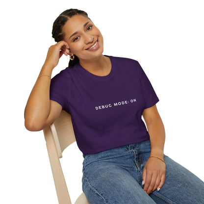 Unisex Softstyle T-Shirt - Debug Mode: ON Graphic Tee for Tech Enthusiasts