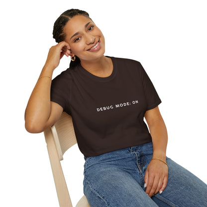 Unisex Softstyle T-Shirt - Debug Mode: ON Graphic Tee for Tech Enthusiasts