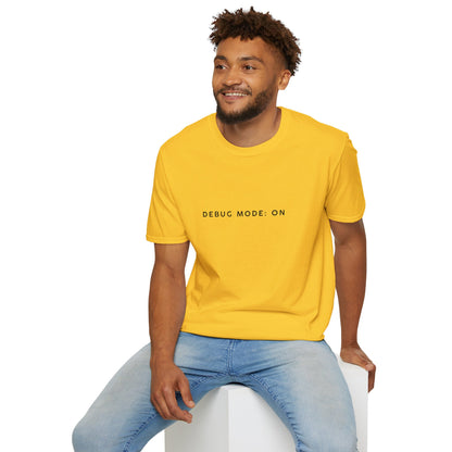 Unisex Softstyle T-Shirt - Debug Mode: ON Graphic Tee for Tech Enthusiasts