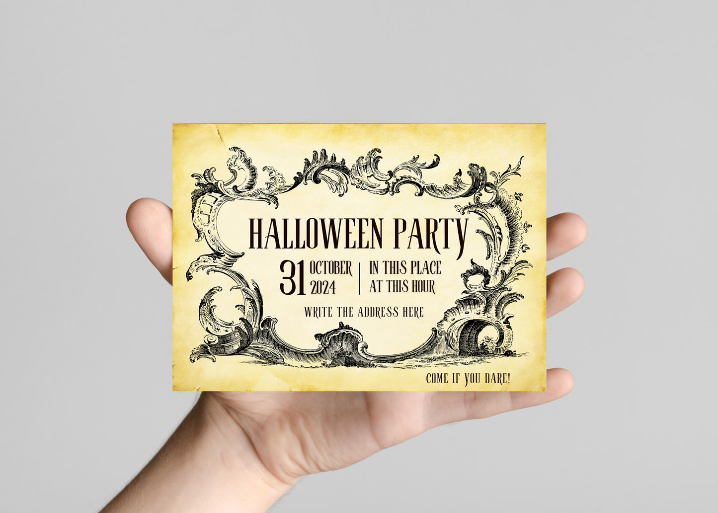 Custom Halloween Party Invitation | Canva Template | Instant Download