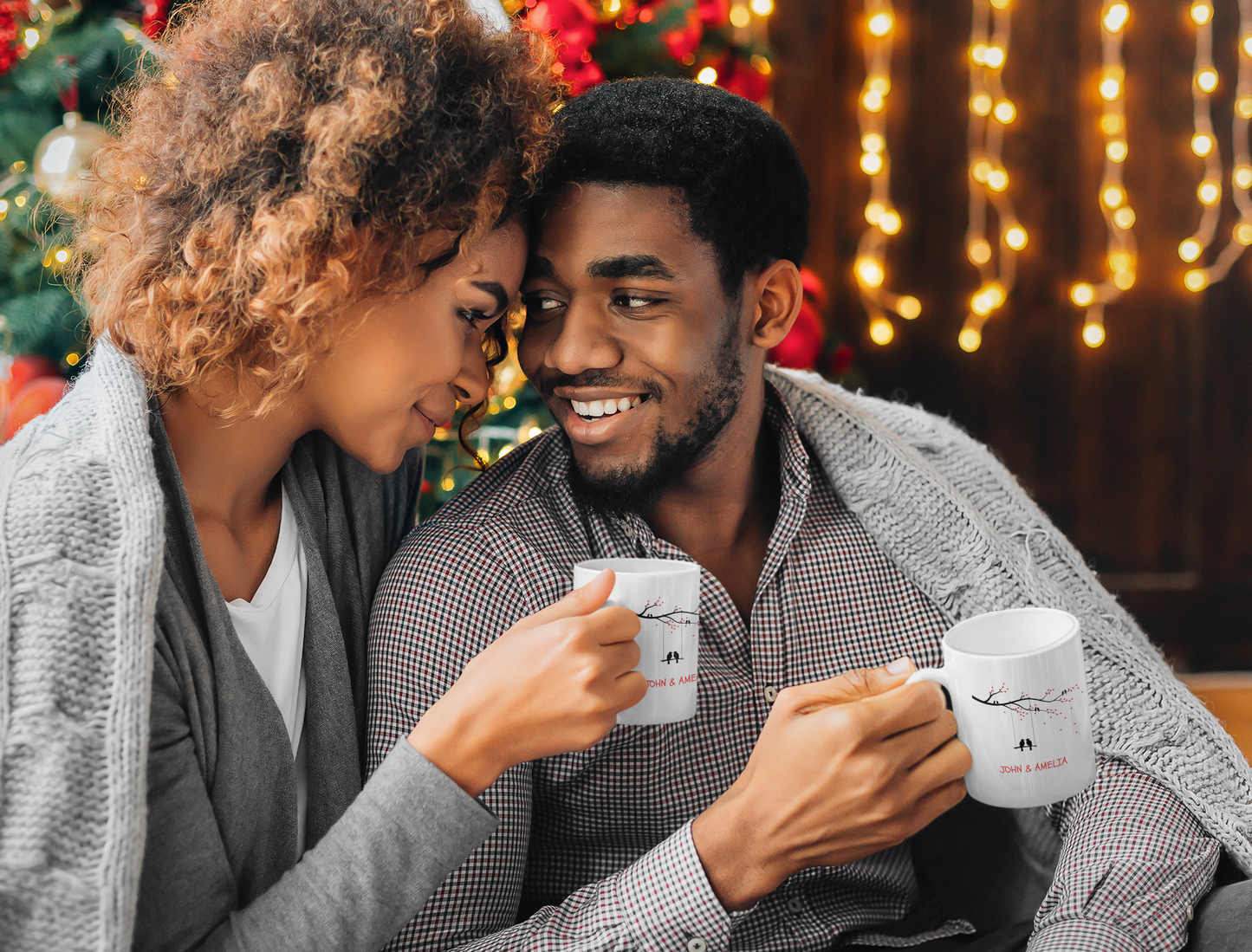 Custom Love Birds Mug – Add Your Names, Perfect Couples Gift (11oz)