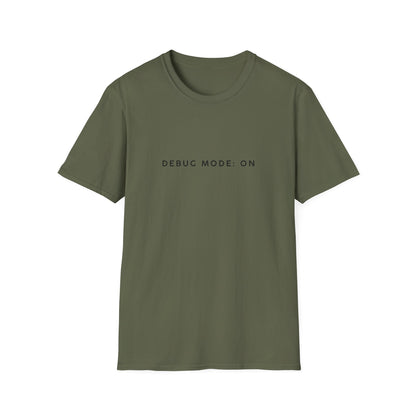 Unisex Softstyle T-Shirt - Debug Mode: ON Graphic Tee for Tech Enthusiasts