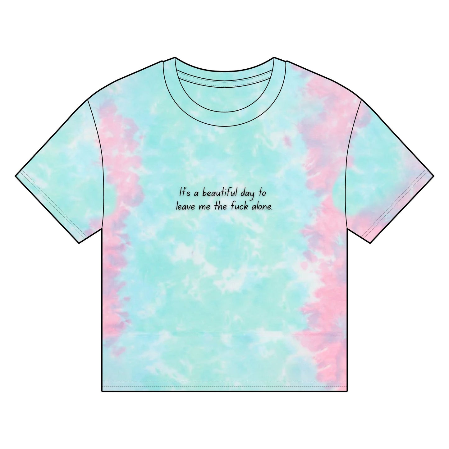 Women’s Organic Boxy Tie-Dye T-Shirt – ‘Leave Me the F* Alone’