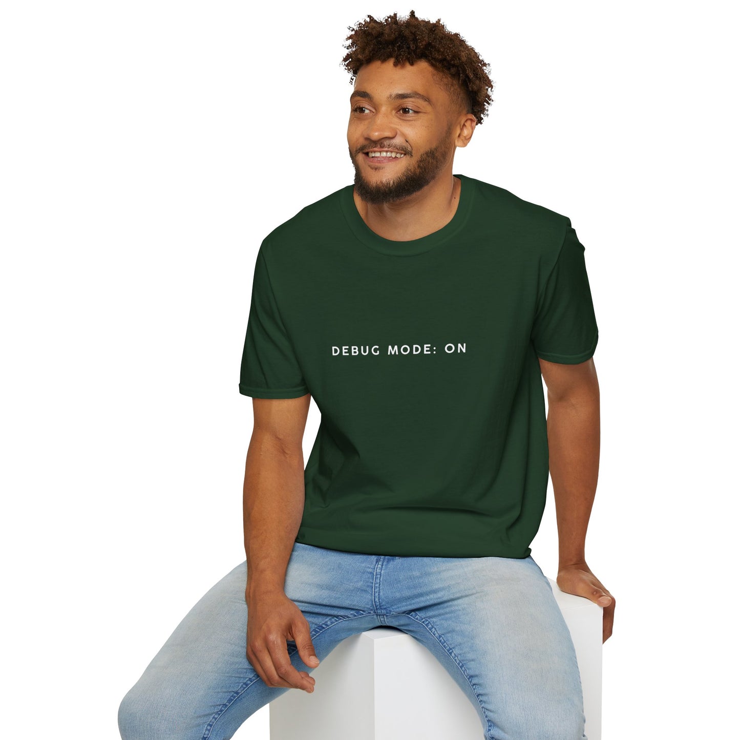 Unisex Softstyle T-Shirt - Debug Mode: ON Graphic Tee for Tech Enthusiasts