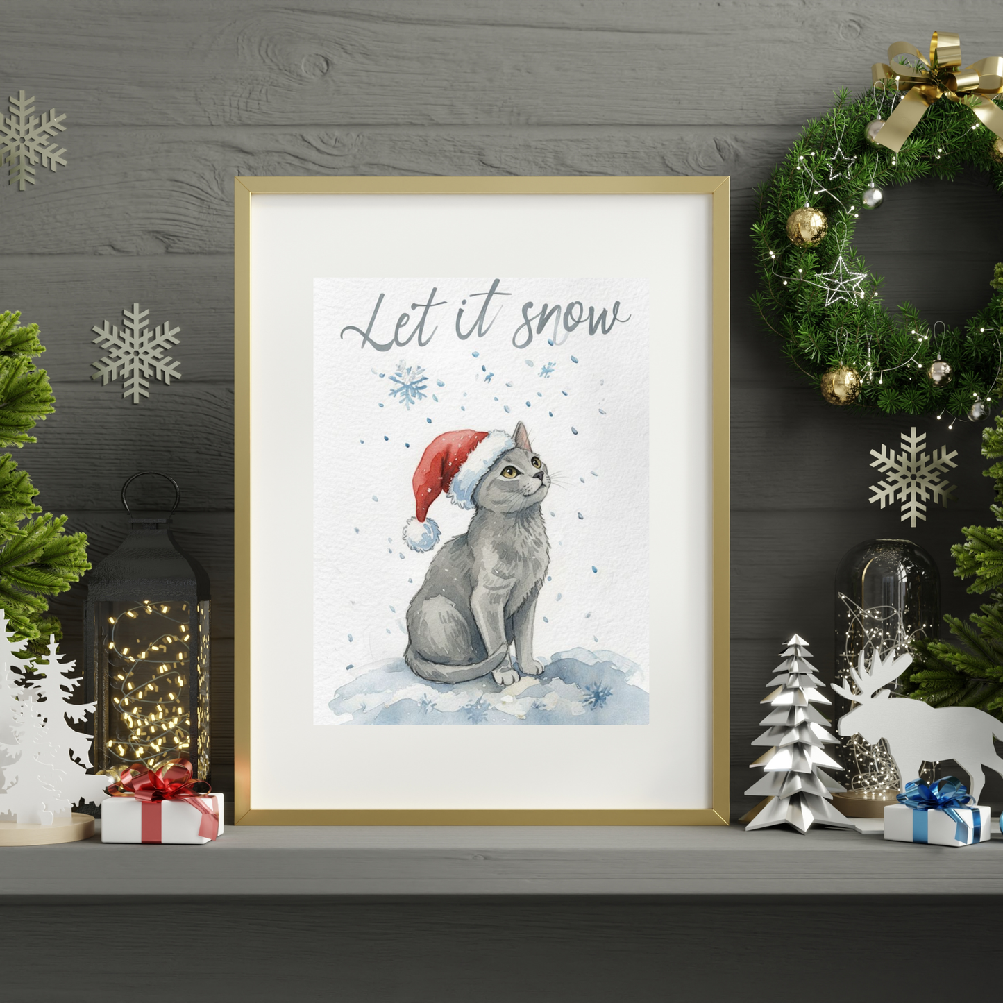 Custom Pet Portrait – “Let It Snow” Winter Edition