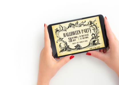 Custom Halloween Party Invitation | Canva Template | Instant Download
