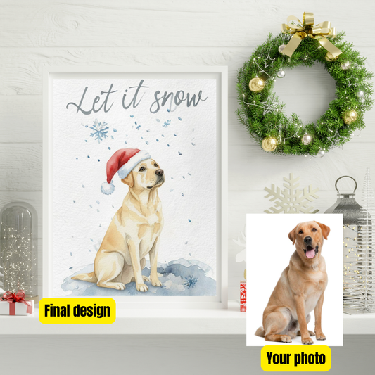 Custom Pet Portrait – “Let It Snow” Winter Edition