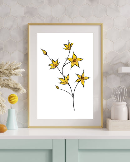 Boho Floral Wall Art Instant Download