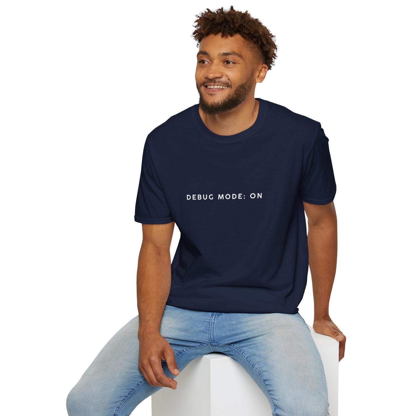 Unisex Softstyle T-Shirt - Debug Mode: ON Graphic Tee for Tech Enthusiasts