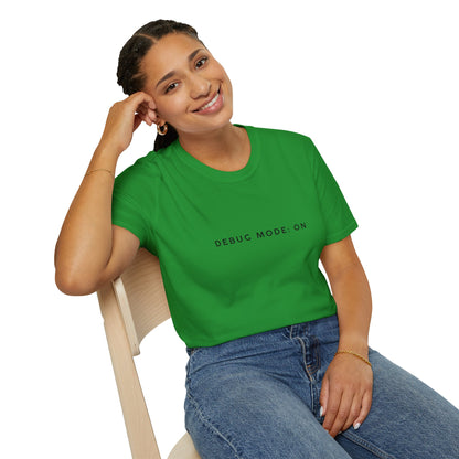 Unisex Softstyle T-Shirt - Debug Mode: ON Graphic Tee for Tech Enthusiasts