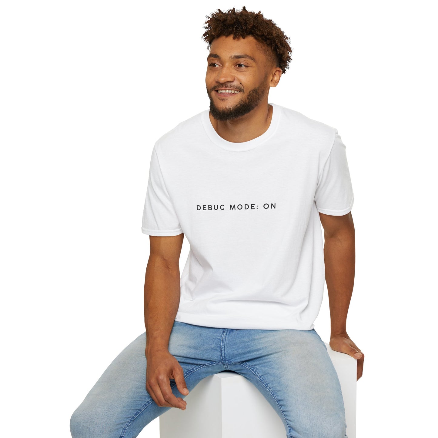 Unisex Softstyle T-Shirt - Debug Mode: ON Graphic Tee for Tech Enthusiasts