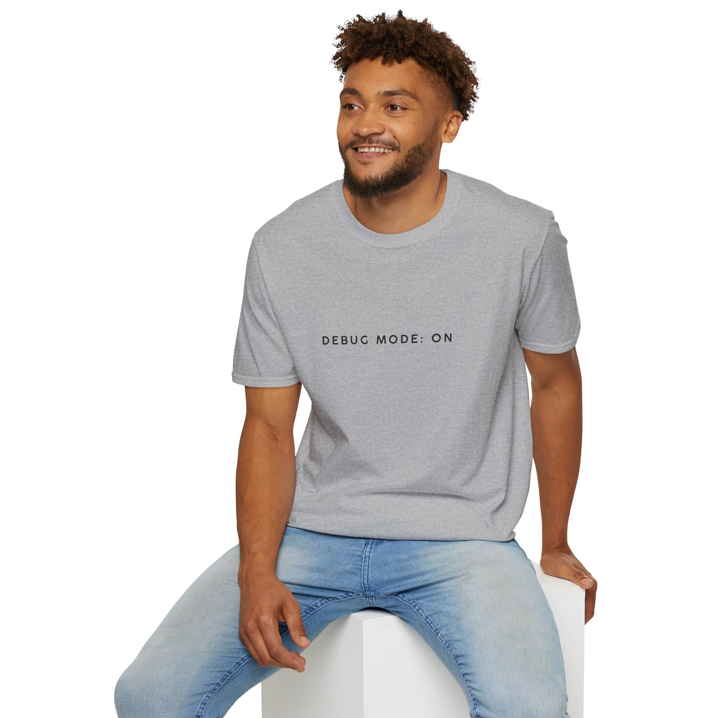 Unisex Softstyle T-Shirt - Debug Mode: ON Graphic Tee for Tech Enthusiasts