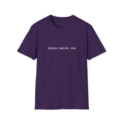 Unisex Softstyle T-Shirt - Debug Mode: ON Graphic Tee for Tech Enthusiasts
